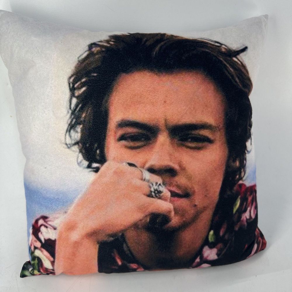 Harry Styles Photo Print Decorative Throw Pillow Fan Merchandise Soft Plush